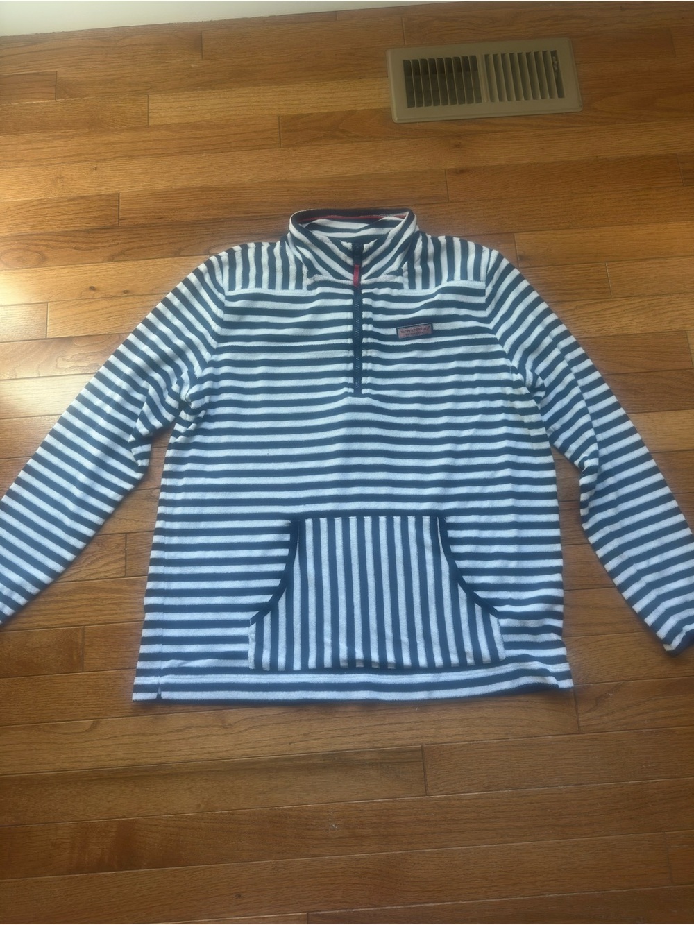 Vineyard Vines Navy & White Striped Quarter-Zip Pullover - Picture 2 of 3